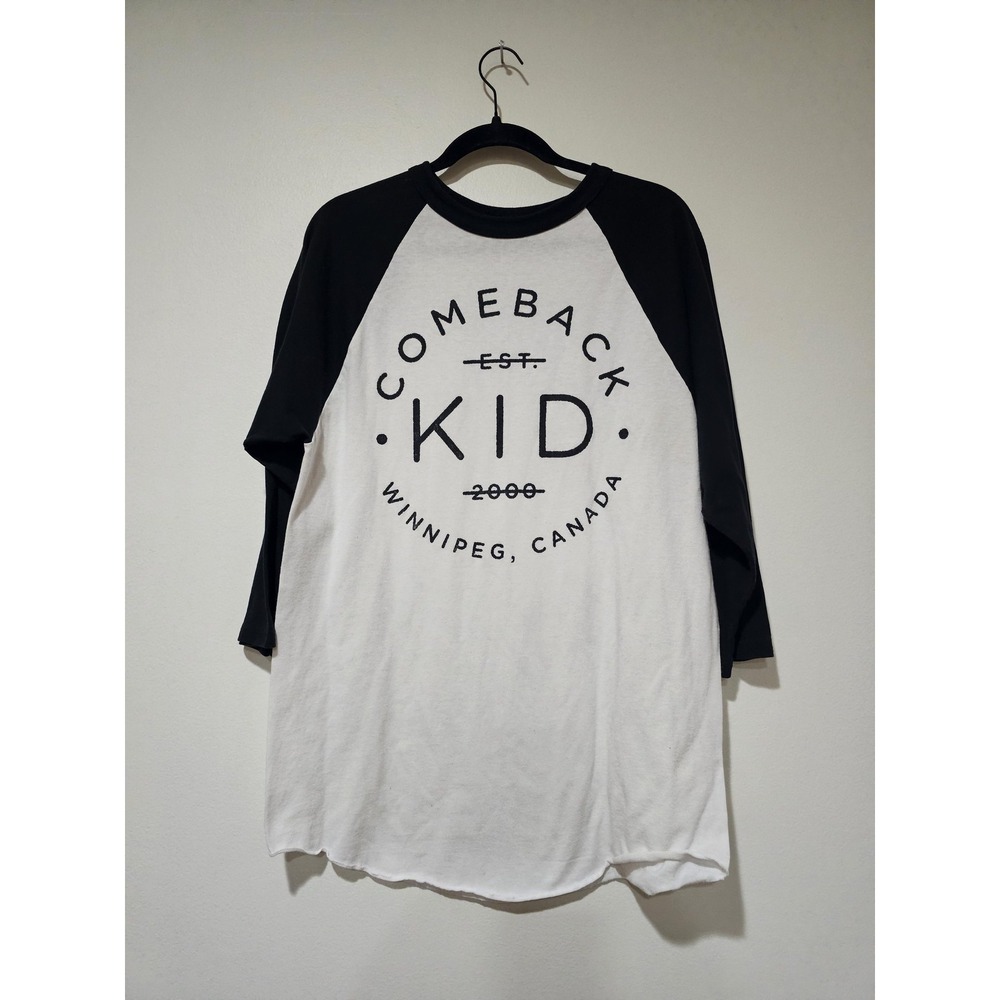 Comeback Kid Hardcore Shirt L White Black Winnipeg Canada Band Graphic Raglan